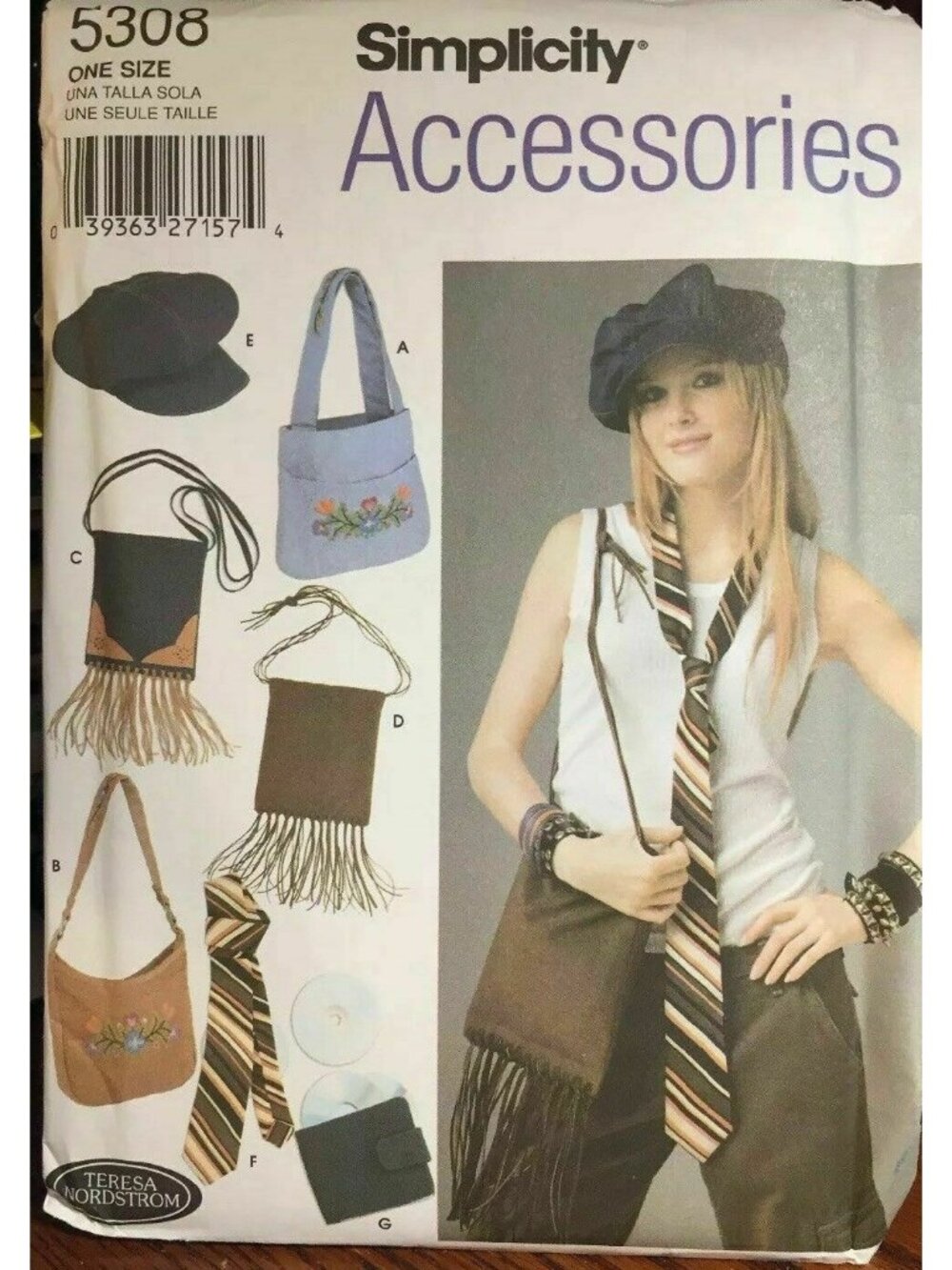 Vintage Sewing Pattern Simplicity 5308 Juniors Accessories Teresa Nordstrom Bags